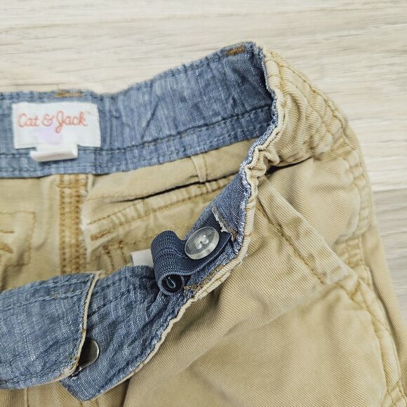 CAT & JACK Boys Tan Khaki Cargo Shorts Size 7 - Picture 4 of 6